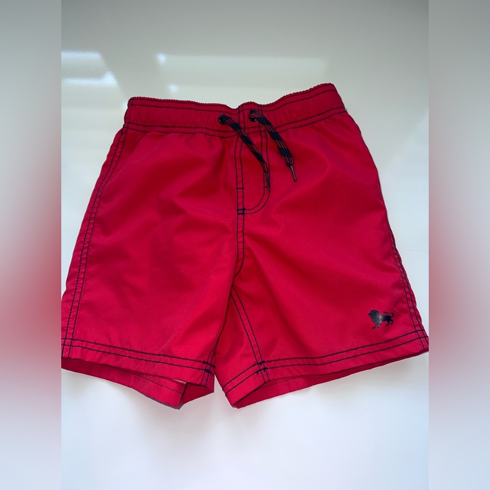 Old Toddlers (XS) Navy and Red Mesh Lined Swim Shorts